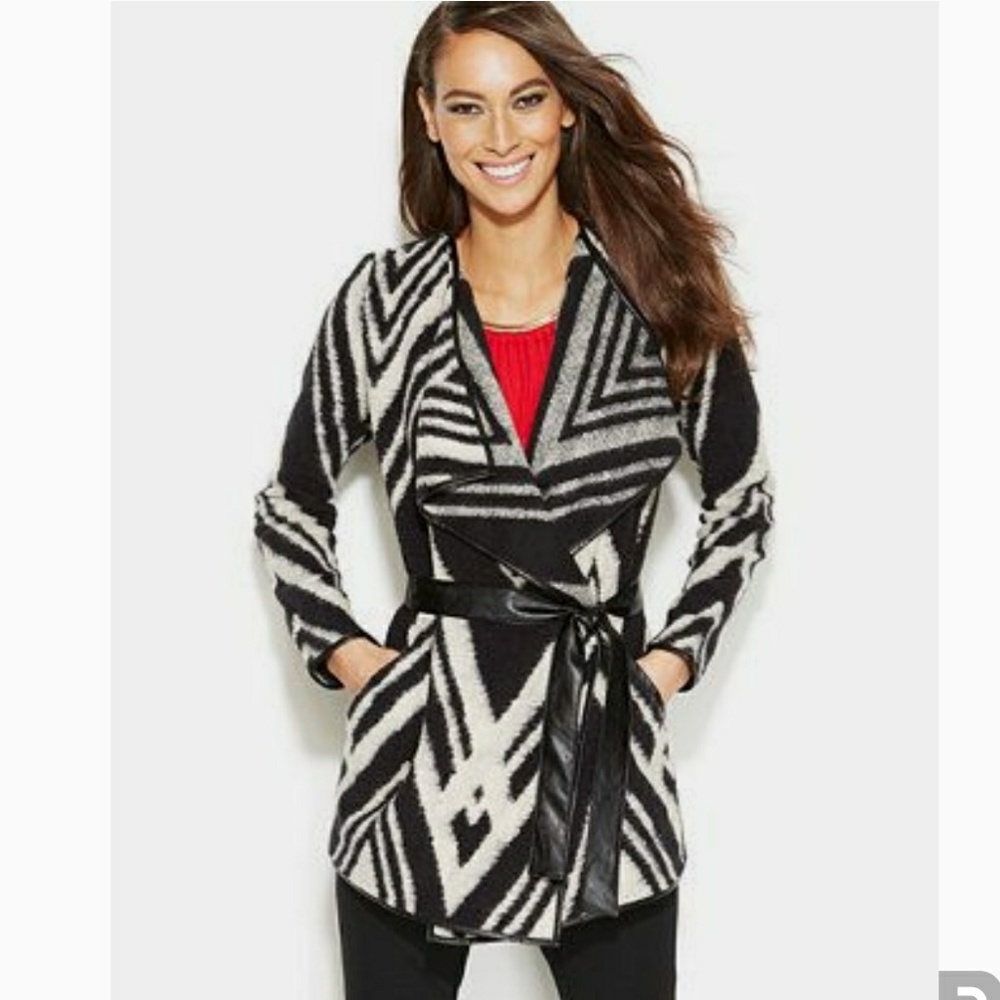✨INC✨ BELTED CHEVRON CARDIGAN NWT XL